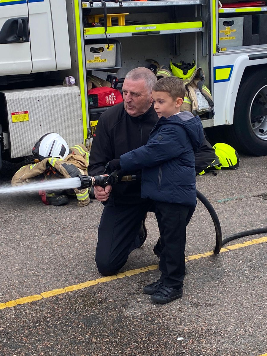 Our Primary 1A and 1/2W had a visit from the Buckie Fire Station crew.  Great excitement all round!