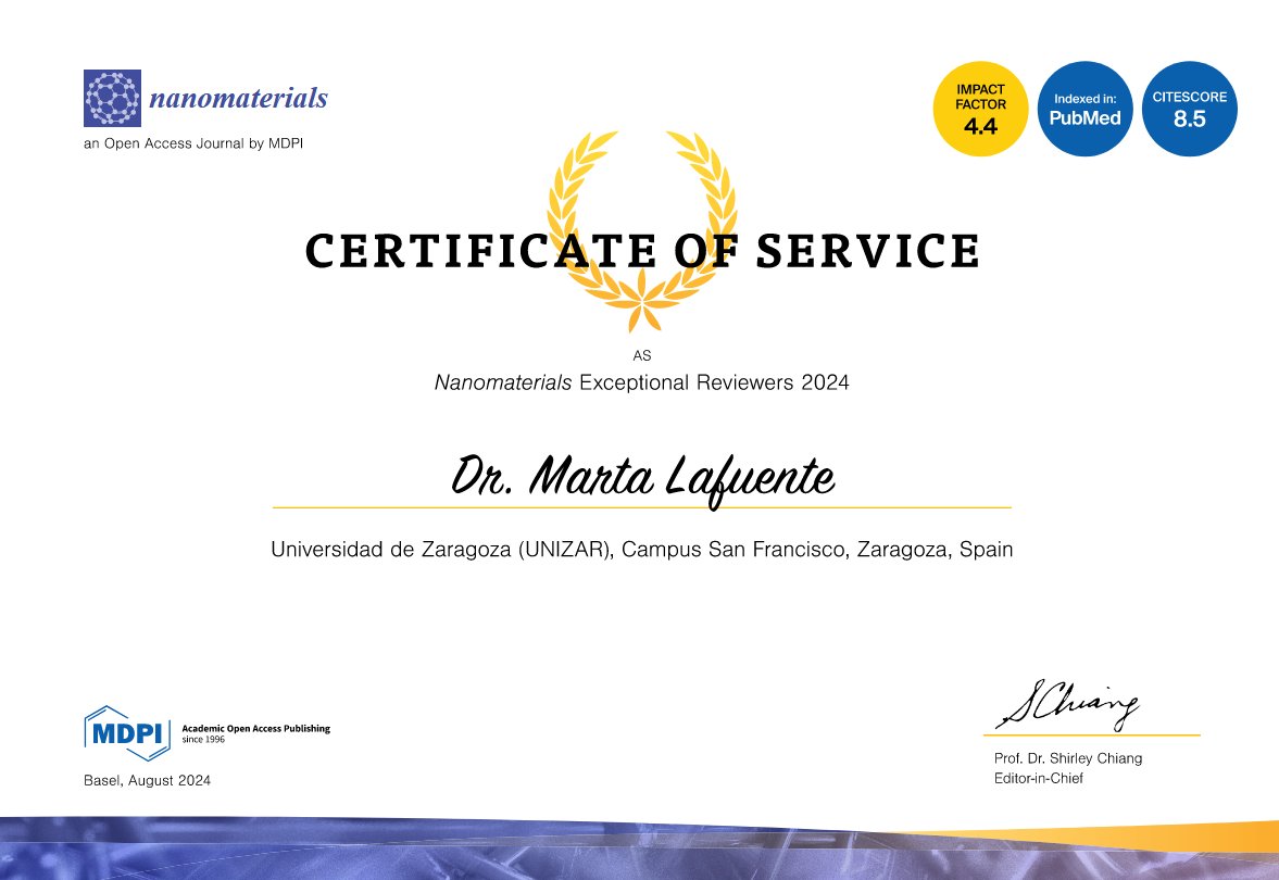 I am thrilled to announce that I have been included in #Nanomaterials 2024 Exceptional Reviewers list. 
Thank to the editors of <a href="/Nano_MDPI/">Nanomaterials MDPI</a> for this recognition.
The program was designed to honor scholars who have delivered exceptional review reports to their journal

<a href="/INMAdivulga/">INMAdivulga</a>