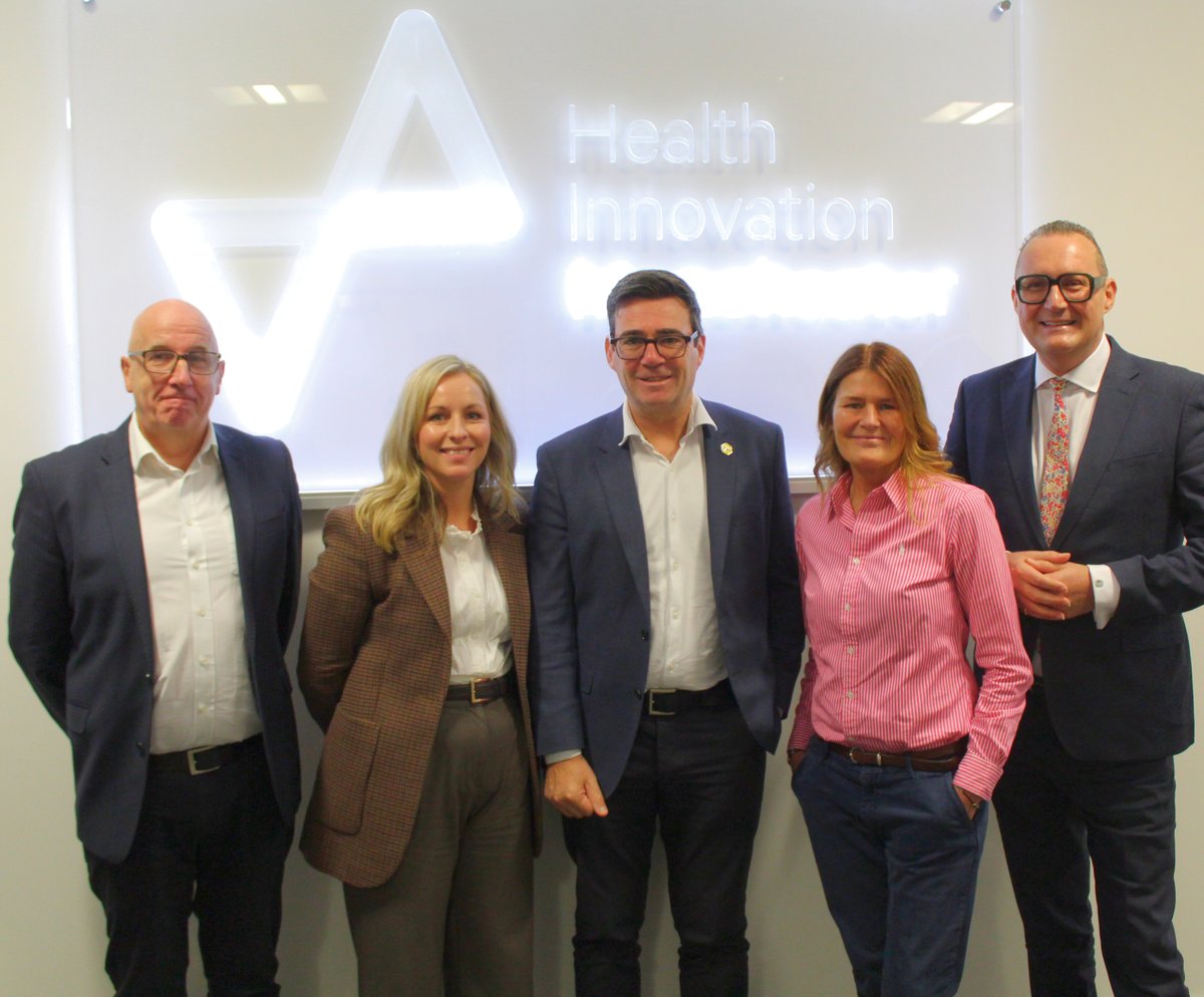 Health Innovation Manchester (@healthinnovmcr) on Twitter photo Today we had the pleasure of welcoming <a href="/MayorofGM/">Mayor of Greater Manchester</a>, <a href="/AndyBurnhamGM/">Andy Burnham</a>, to <a href="/HealthInnovMcr/">Health Innovation Manchester</a> to meet our new Chair, Professor <a href="/markbritnell/">Professor Mark Britnell</a>.
We introduced the Mayor to HInM’s new three year strategy with the vision of being world leading in improving the lives of local people, Today we had the pleasure of welcoming <a href="/MayorofGM/">Mayor of Greater Manchester</a>, <a href="/AndyBurnhamGM/">Andy Burnham</a>, to <a href="/HealthInnovMcr/">Health Innovation Manchester</a> to meet our new Chair, Professor <a href="/markbritnell/">Professor Mark Britnell</a>.
We introduced the Mayor to HInM’s new three year strategy with the vision of being world leading in improving the lives of local people,