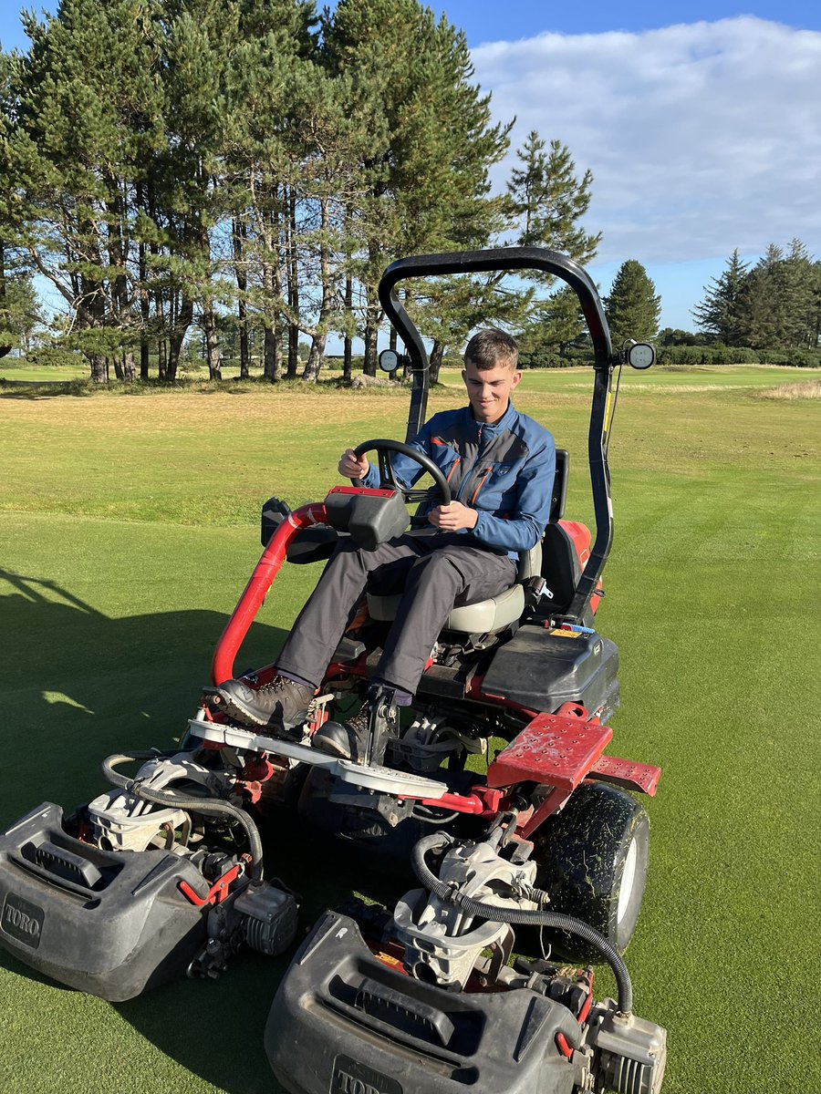 we wish a warm welcome to our new apprentice lewis mcphail as he joins our greens team this week #greenkeeperjourneybegins