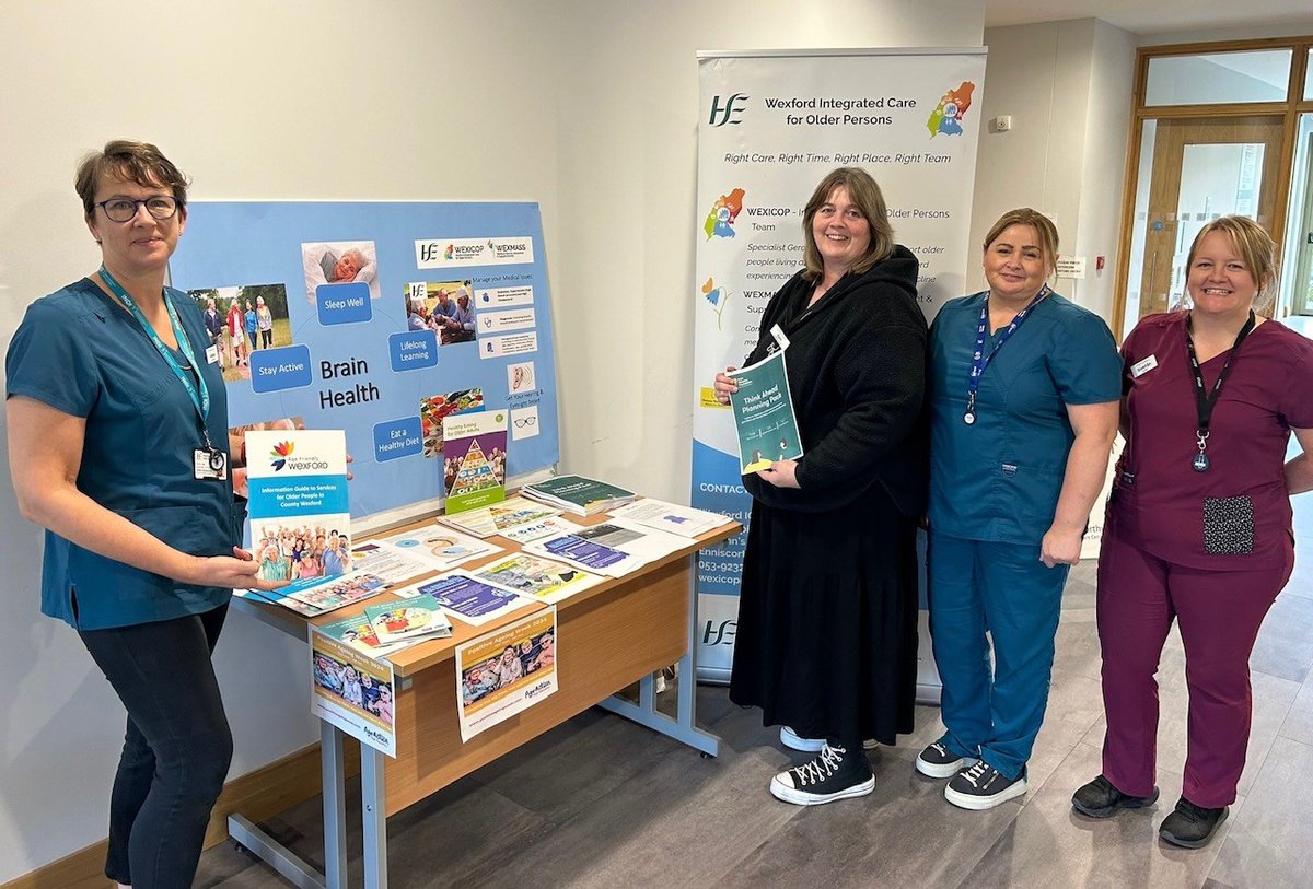 HSEWexOlderPersons (@hsewexolderpers) on Twitter photo Staff from <a href="/HSEWexOlderPers/">HSEWexOlderPersons</a> WexICOP & WexMASS community specialist teams available for advice on ageing well - today in Enniscorthy Primary Care centre #PositiveAgeingWeek <a href="/WexFit/">WexFIT</a> <a href="/WexGenHosp/">Wexford General Hospital</a> <a href="/HealthyWexford/">Healthy Wexford</a> @AgeAction <a href="/AgeFriendlyIrl/">Age Friendly Ireland</a> <a href="/dementia_office/">National Dementia Services</a> <a href="/IrishDementiaWG/">Irish Dementia Working Group (The ASI)</a> Staff from <a href="/HSEWexOlderPers/">HSEWexOlderPersons</a> WexICOP & WexMASS community specialist teams available for advice on ageing well - today in Enniscorthy Primary Care centre #PositiveAgeingWeek <a href="/WexFit/">WexFIT</a> <a href="/WexGenHosp/">Wexford General Hospital</a> <a href="/HealthyWexford/">Healthy Wexford</a> @AgeAction <a href="/AgeFriendlyIrl/">Age Friendly Ireland</a> <a href="/dementia_office/">National Dementia Services</a> <a href="/IrishDementiaWG/">Irish Dementia Working Group (The ASI)</a>