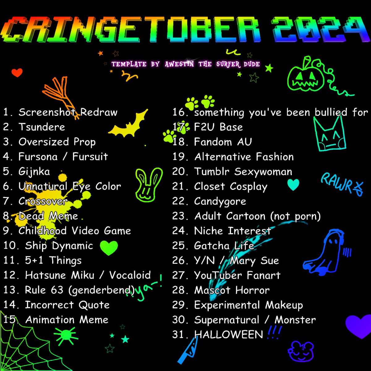 will be attempting this #cringetober  ^-^