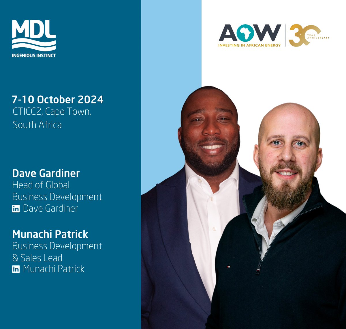 MaritimeDev's tweet image. From Brazil onto another key energy market: #Africa. Our team is attending #AOWEneregy next week reflecting our commitment to the old continent's goal of improving domestic energy production, to reduce its crippling electricity poverty.
#challengeeverything #TrusttheExperts