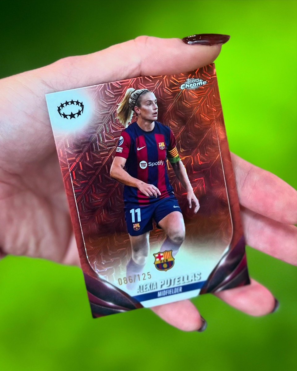 Topps_UK's tweet photo. Topps UWCL Chrome drops tomorrow featuring the biggest stars in the women’s game! https://t.co/WwGgbs4jri