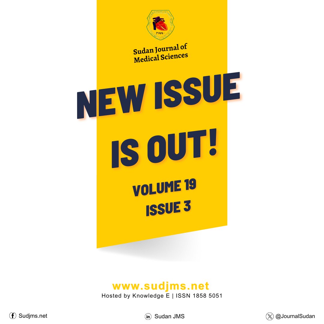 JournalSudan's tweet photo. Great News! 

Our Volume 19 issue 3 is OUT now!
check out our new papers on: https://t.co/Ru83rlluhE

#research #papers #health #medicine https://t.co/TfpnTTGZcY