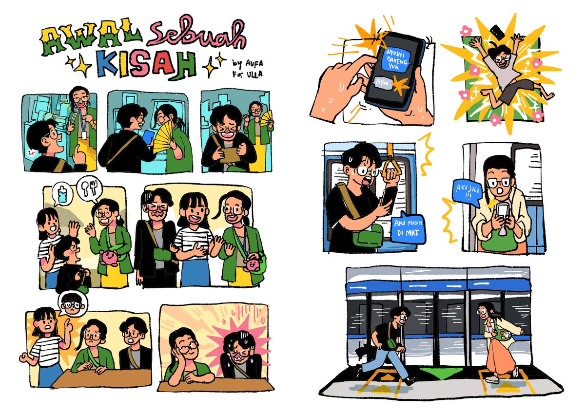 Jadi kemarin aku nembak gebetanku @ullahoops 👉👈 aku bikin komik singkat awal kita ketemu dan momen momen kami saat ngedate pertama kali hehe 