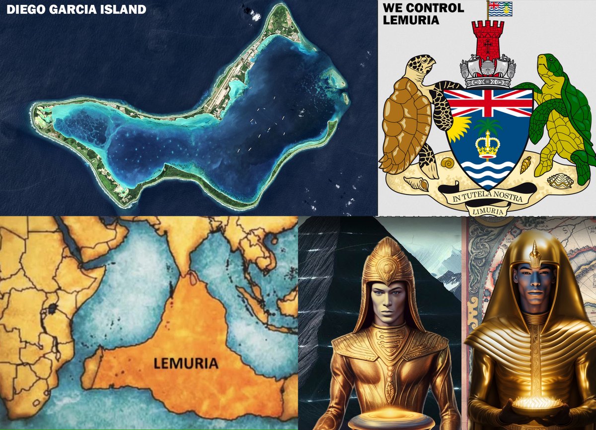 OMApproach's tweet photo. The dark secrets of the Diego Garcia island, 'We control Lemuria'.

If you want to find an archaeological dig of ancient antediluvian technology, then look no further than the central Indian Ocean, where the lost continent of Mauritia once existed and the Tamil's lost land, known as Kumari Kandam, is said to have been.

Diego Garcia Island is owned by the British, and it hosts one of the most secretive U.S. bases in the world. The base was built in the 1960s, and to this day, wild conspiracy theories circulate about the place.

The island is controlled by the British and the Americans... They are not hiding anything; you just need to observe more carefully. The coat of arms of the British Indian Ocean Territory bears the motto 'In tutela nostra Limuria,' meaning 'Limuria is in our charge.'

This motto refers to the lost advanced continent of Lemuria, which was once connected to Madagascar, an island known for its incredibly rich and unique biodiversity. Over 90% of its wildlife is found nowhere else on Earth.

It is in Madagascar that you can find the concentric circles of fertile land, resembling the layout of Atlantis, from where the ancient Egyptians are said to have arrived and started a new civilization after a great catastrophic geophysical event.

And I have shown evidence that this place is indeed connected to Atlantis; perhaps you've read my posts.

I know many of you will comment that Atlantis was located at the Eye of the Sahara, but believe me, Lemuria, the sunken continent of Mauritia, and Madagascar make more sense because of the shifting earth's crust, and they were once in a different part of the world. Additionally, the same concentric circles in Madagascar are being populated today due to the fertile land.

Look, the reality is that we are living in a lie so big it would shatter our entire perception of the world, and the 'elites' are responsible for this. But then again, they don't care about you.