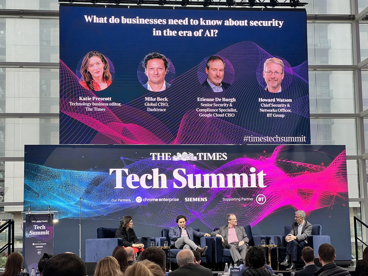 GJoemaa's tweet photo. This panel echoed smth I have been saying for a while now that AI will play a larger role in automating systems and network security processes + testing. But there always needs to be a human in the loop. Great panels at #timestechsummit in London 🇬🇧 today. https://t.co/jHuSRO8rMU
