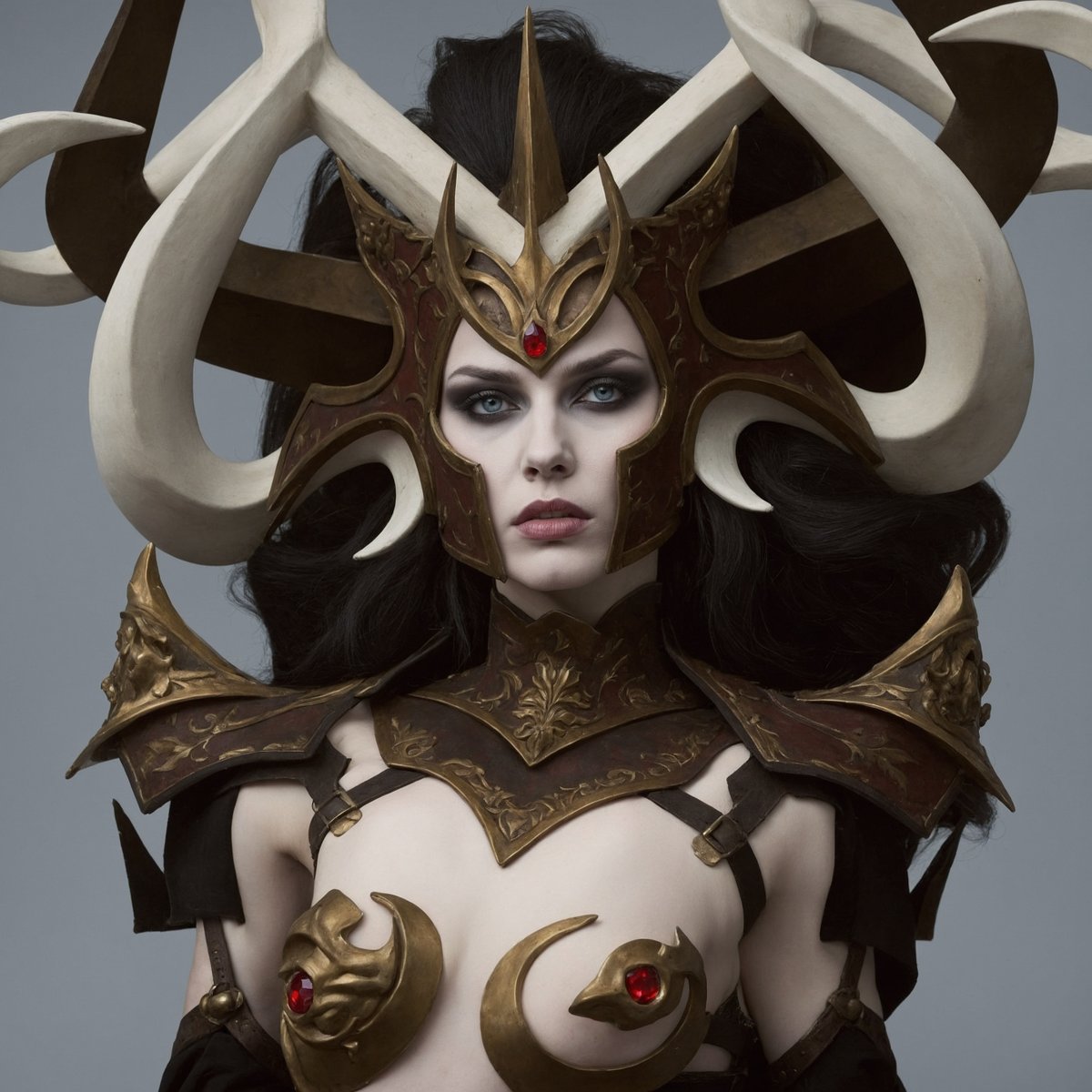 turovetsky's tweet image. Morathi's beauty first enchanted as Aenarion's queen. After his death, it became a weapon. As Slaanesh's high priestess, she used her allure to spread dark cults and control Naggaroth. Her beauty, entwined with power, remains as deadly as ever. @totalwar #Warhammer #Morathi #AI