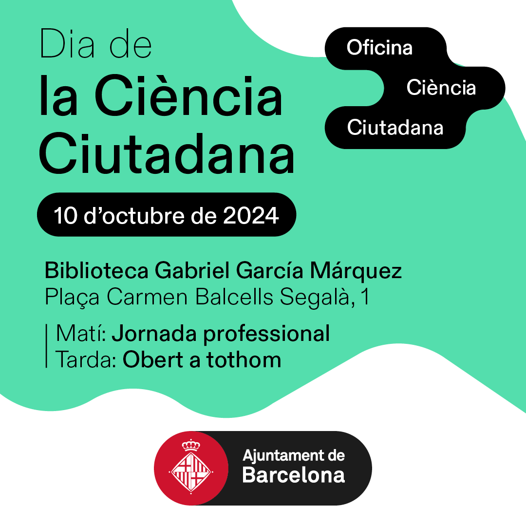 Ciència Ciutadana (@cciutadana) on Twitter photo @MINKA_Catalunya <a href="/bgarciamarquez/">Biblioteca Gabriel García Márquez</a> <a href="/InstMetropoli/">Institut Metròpoli</a> <a href="/IREC_Energia/">IREC</a> <a href="/sostAMB/">AMB Sostenibilitat</a> <a href="/EMBIMOS_CitSci/">EMBIMOS Research Group</a> <a href="/ICMCSIC/">ICM-CSIC</a> 📅Aparador de #CiènciaCiutadana. Vine a descobrir com participar en 6 projectes de Ciència Ciutadana.
Amb <a href="/ICHANGE_EU/">I-CHANGE</a>, <a href="/CitiObs/">CitiObs</a>, #MapaSonor, <a href="/uBMS_project/">uBMS</a>, <a href="/RitmeNatura/">RitmeNatura</a> i #SoundCollect
🕒 10 Oct. 18.30 h
📍<a href="/bgarciamarquez/">Biblioteca Gabriel García Márquez</a>
✍️Inscripcions: barcelona.cat/barcelonacienc… @MINKA_Catalunya <a href="/bgarciamarquez/">Biblioteca Gabriel García Márquez</a> <a href="/InstMetropoli/">Institut Metròpoli</a> <a href="/IREC_Energia/">IREC</a> <a href="/sostAMB/">AMB Sostenibilitat</a> <a href="/EMBIMOS_CitSci/">EMBIMOS Research Group</a> <a href="/ICMCSIC/">ICM-CSIC</a> 📅Aparador de #CiènciaCiutadana. Vine a descobrir com participar en 6 projectes de Ciència Ciutadana.
Amb <a href="/ICHANGE_EU/">I-CHANGE</a>, <a href="/CitiObs/">CitiObs</a>, #MapaSonor, <a href="/uBMS_project/">uBMS</a>, <a href="/RitmeNatura/">RitmeNatura</a> i #SoundCollect
🕒 10 Oct. 18.30 h
📍<a href="/bgarciamarquez/">Biblioteca Gabriel García Márquez</a>
✍️Inscripcions: barcelona.cat/barcelonacienc…