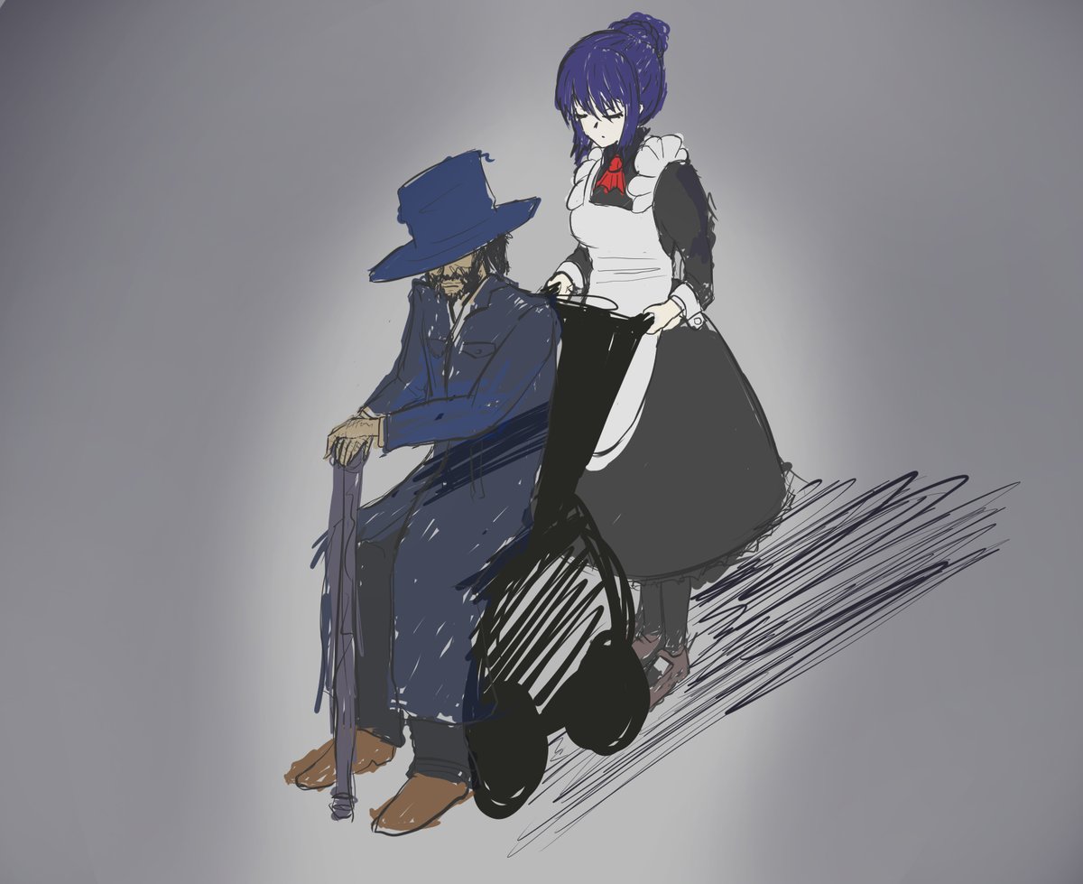 BBBath3's tweet photo. 跑团npc之二与三
委托调查员来到这片是非之地调查的老者以及随身侍奉的东方女仆。国与国之间的交界，充满了不法势力的争斗与投机者的��险。在敏感的时期委托调查员寻找家族遗址的宝藏，提供的报酬数字连传说的狼忍者都忍不住绽放笑容。 https://t.co/MSPRl4JljI