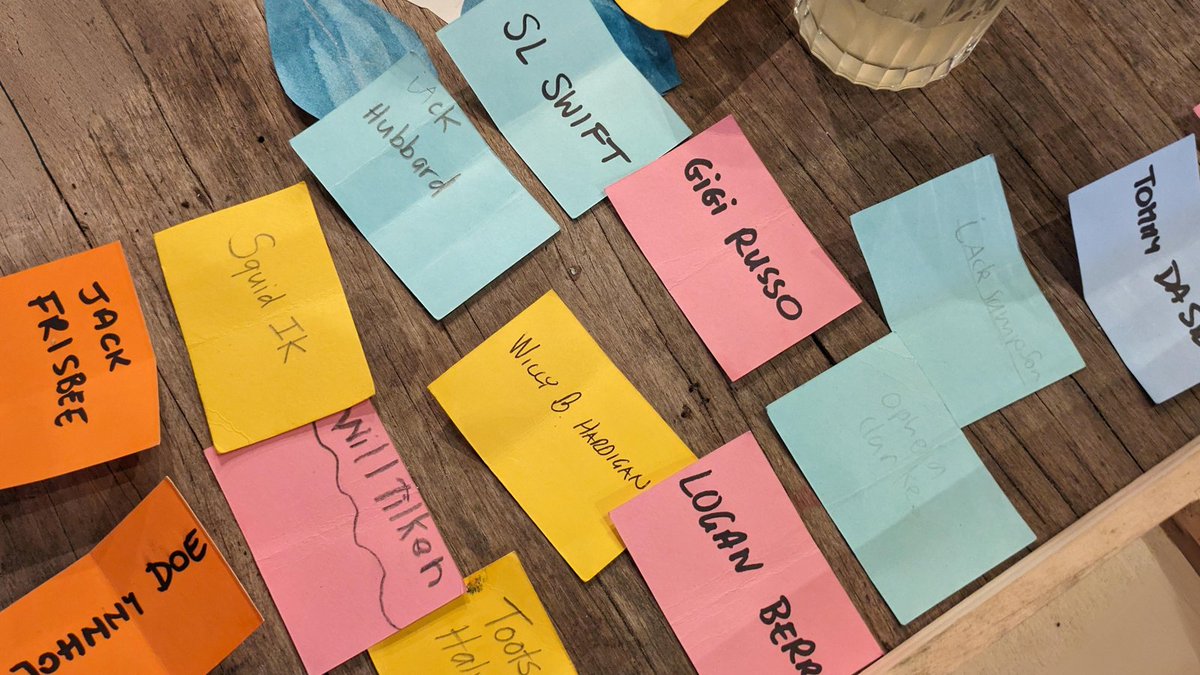 samueljhalpin's tweet image. Some leftover options from a game choosing our author nom de plumes. Some sound slightly more prolific than others...