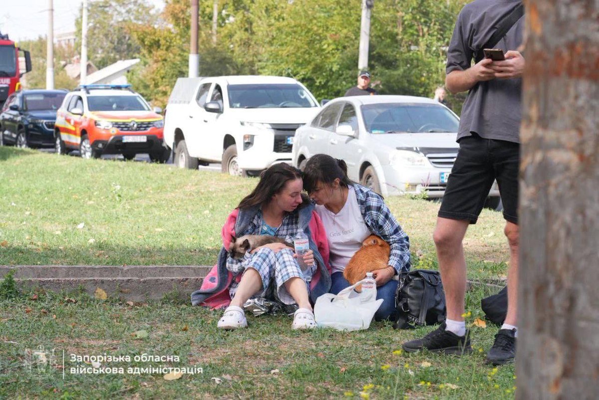maksymeristavi's tweet photo. Zaporizhzhia today 💔 so many injured including small kids. why russians are so unhinged in their evilness? https://t.co/46aa7atTmM