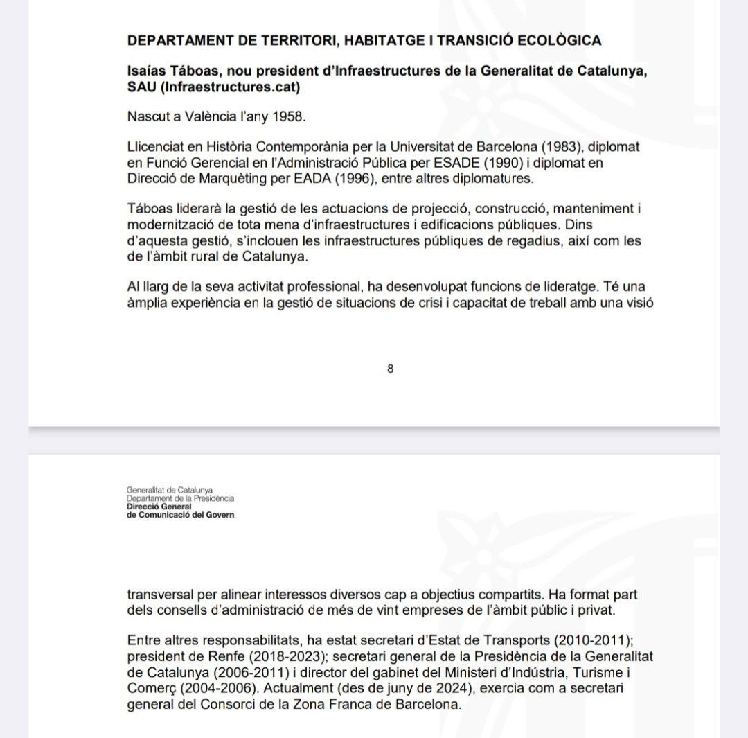 JordiGraupera's tweet photo. Han nomenat l'expresident de Renfe, un dels principals responsables del desatre de Rodalies i del tracte colonial als usuaris, per portar les infrastructures de la Generalitat.

Havíem de traspassar Rodalies a la Generalitat. Però finalment hem traspassat la Generalitat a Renfe. https://t.co/rc5B3aV6BD