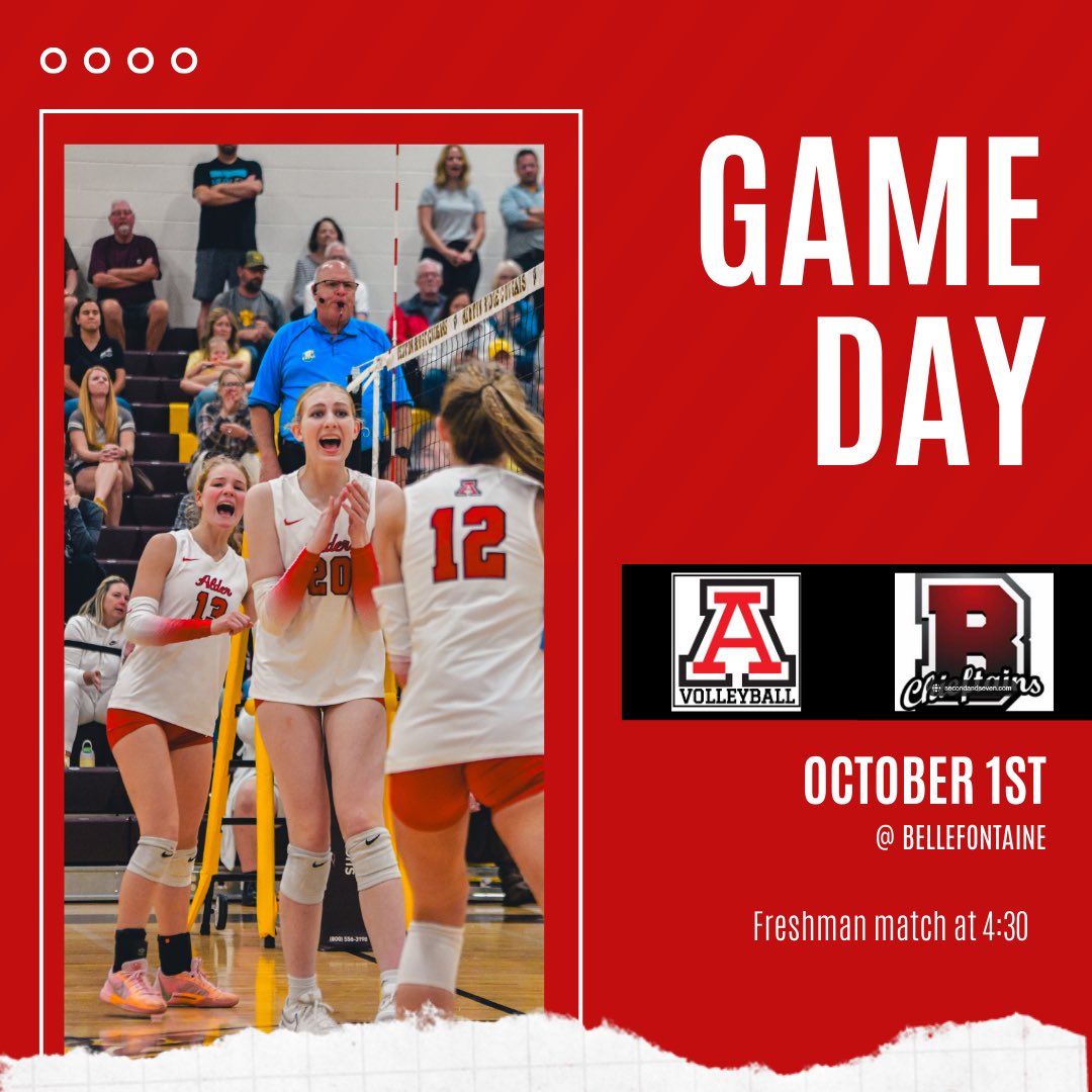 It’s October and it’s Game Day! At Bellefontaine tonight. Freshmen match starts at 4:30. ❤️🖤🏐