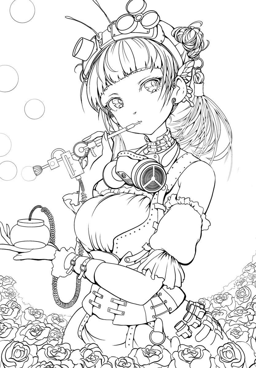 今日もOCちゃんの線画の手直し。。。 