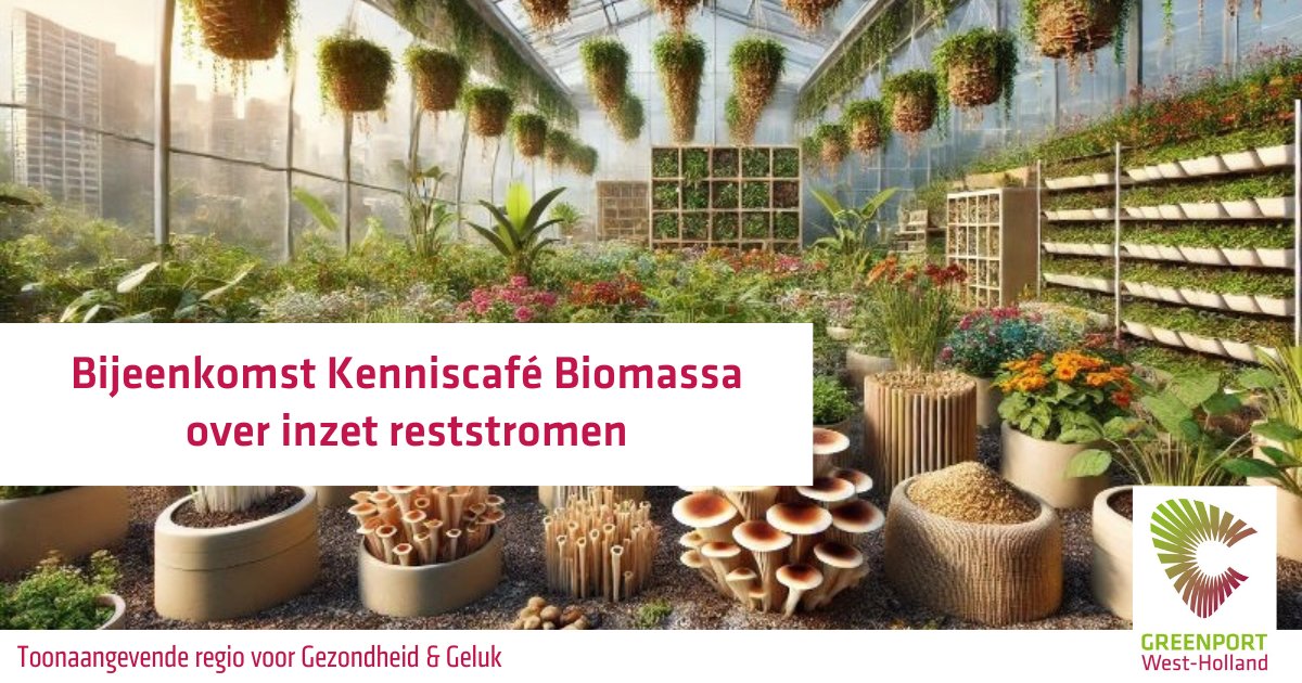Op 8 oktober organiseren <a href="/GreenportA/">Greenport Aalsmeer</a> en <a href="/GreenportWest/">GreenportWestHolland</a> het Kenniscafé #Biomassa. Tijdens deze #bijeenkomst nemen verschillende #experts je mee in de wereld van waardevolle #grondstoffen voor de Nederlandse #tuinbouw. Aanmelden kan via: forms.office.com/Pages/Response…