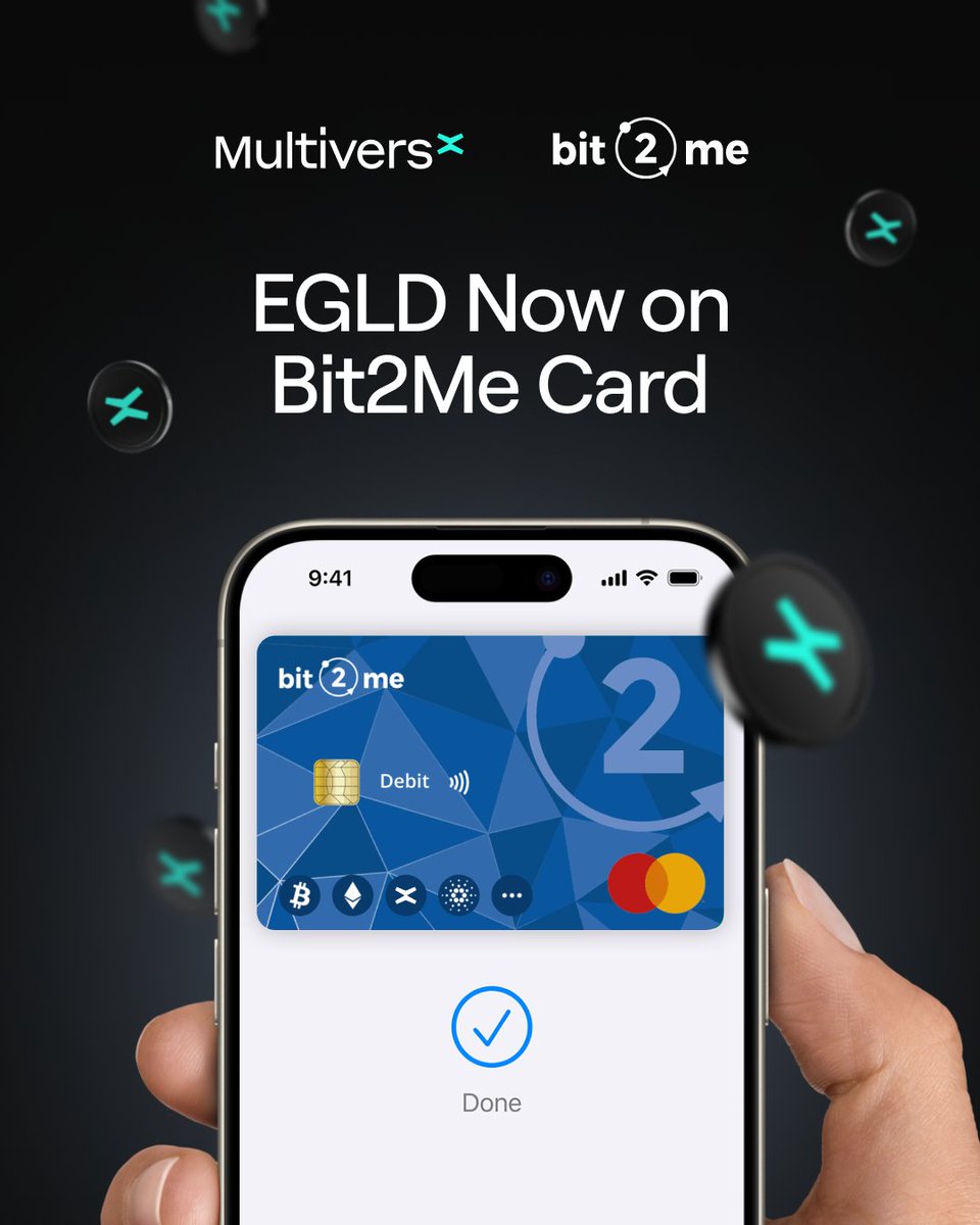 MultiversX's tweet photo. Get cashback offers when using Uber, Delsey, Ubeeqo and more, with the @bit2me_global card.

LATAM's leading exchange has added $EGLD as a payment currency in its card services — enabling its use at any POS worldwide. https://t.co/bV3TEBtTye