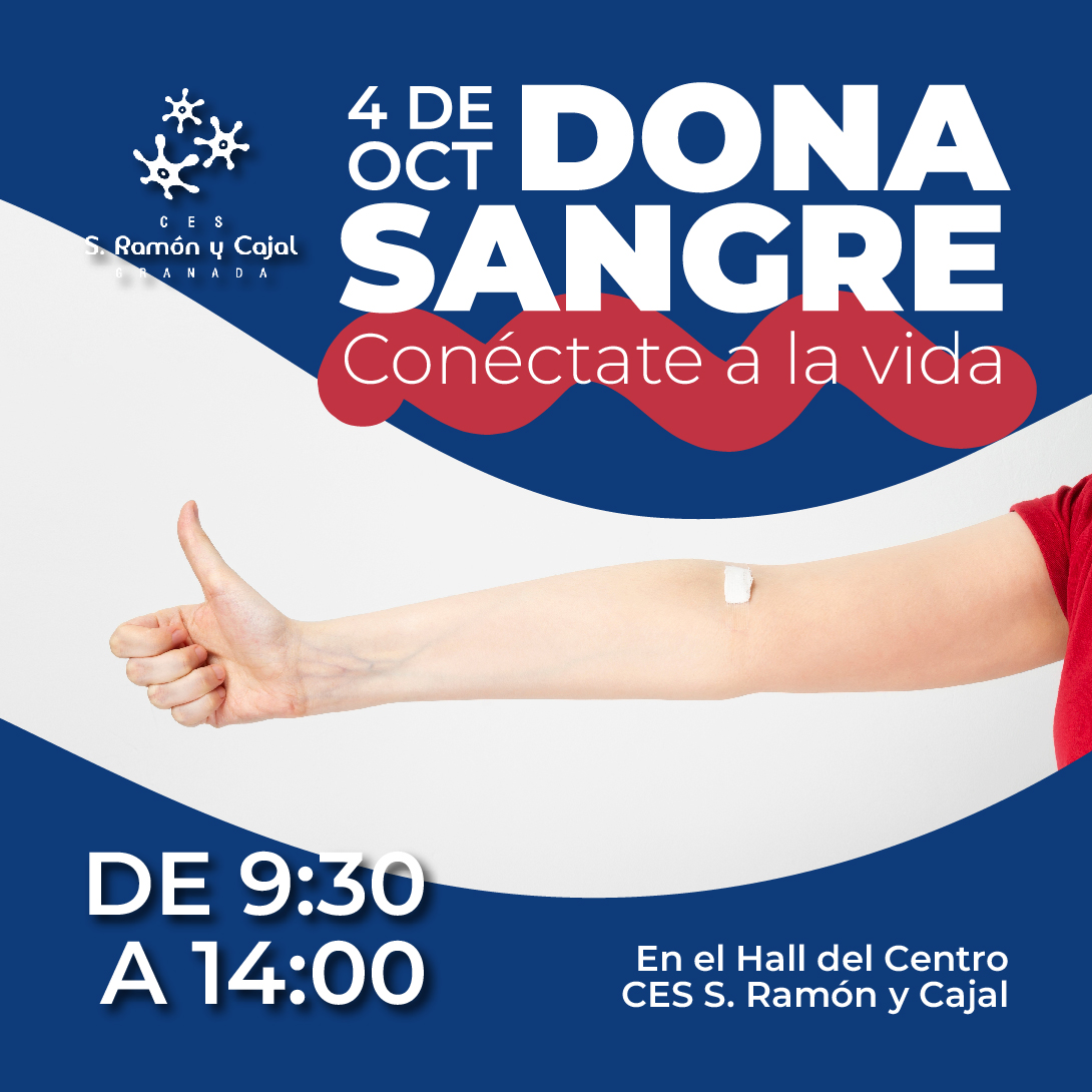 cesramonycajal's tweet image. 🩸 El 𝘃𝗶𝗲𝗿𝗻𝗲𝘀 𝟰 𝗱𝗲 𝗢𝗰𝘁𝘂𝗯𝗿𝗲, de 9:30h a 14h, con la colaboración del Centro de Transfusión de Granada realizaremos una 𝗖𝗮𝗺𝗽𝗮ñ𝗮 𝗱𝗲 𝗗𝗼𝗻𝗮𝗰𝗶ó𝗻 𝗱𝗲 𝗦𝗮𝗻𝗴𝗿𝗲.

 ¡Os animamos a que participéis por una buena causa! #DonaSangre #ConéctateALaVida