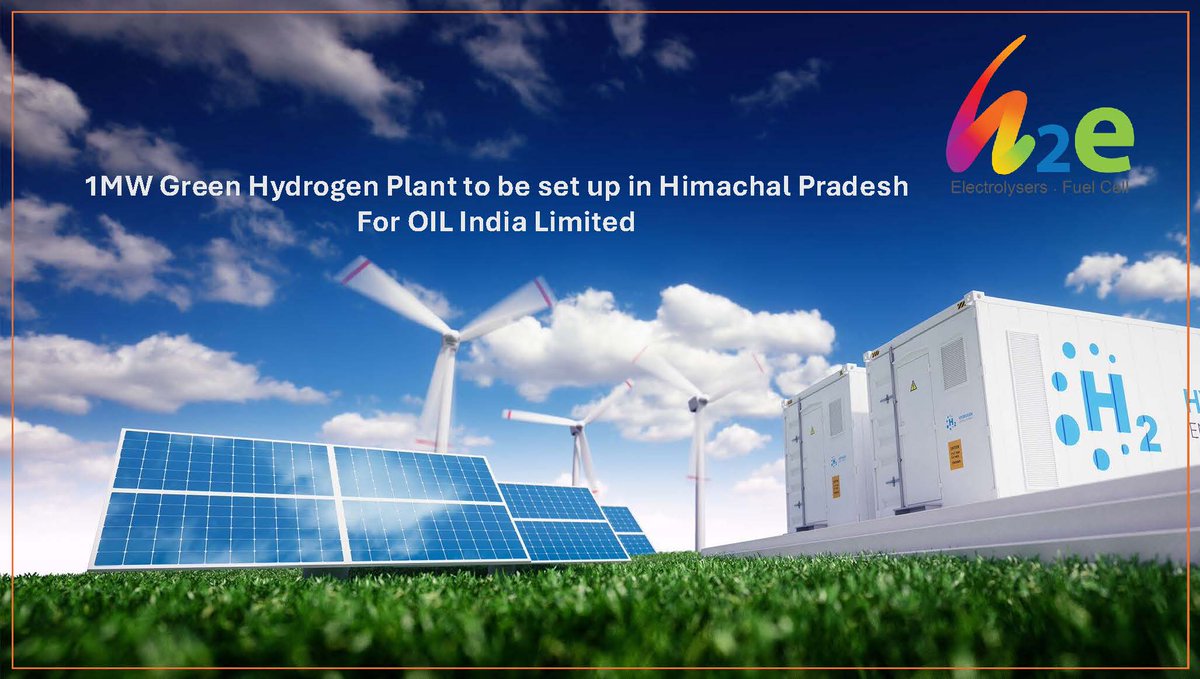 h2epower's tweet image. We have been Awarded Contract to Set up a 1MW #GreenHydrogen Plant in Himachal Pradesh by @OilIndia 

This #GreenHydrogen Plant will make Himachal the first hill state to have a GH2 Plant. A harbinger for the  Green Energy revolution that awaits India.

@hppcl_in