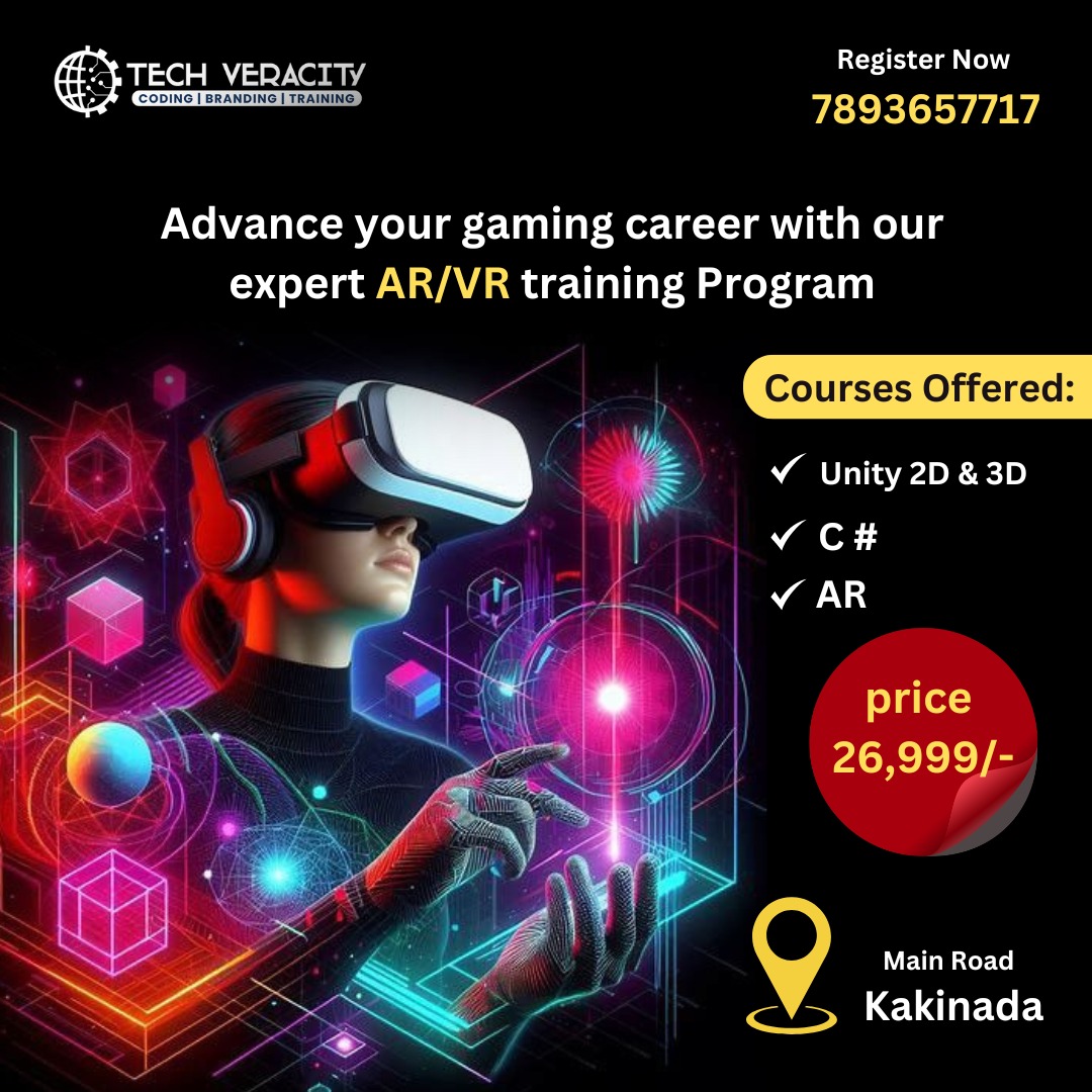 tech_veracity's tweet image. Elevate your gaming career with our specialized AR/VR training program!
.
Register today and upgrade your Skill.
📞Call us: 78936 57717
.
#arvr #techveracity #softwaretrainingcompanyinkakinada #digitalmarketing #fullstackdevelopment #webdevelopment #graphicdesign #kakinada