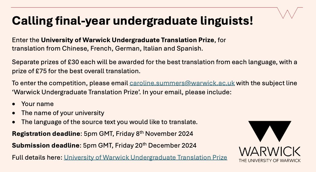 Translation at Warwick tweet media