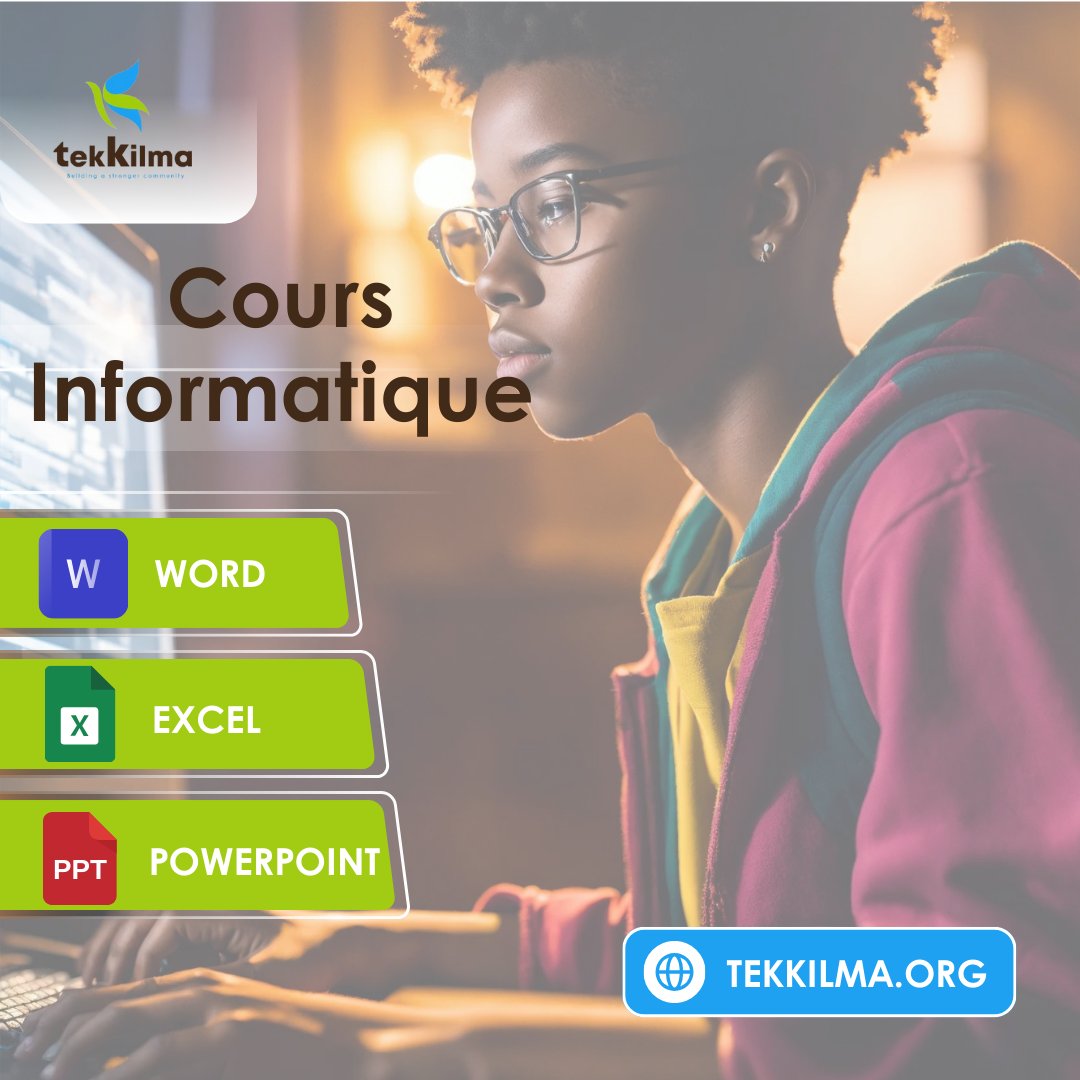 tekkilma's tweet photo. Perfectionnez vos compétences avec des formations pratiques et détaillées, conçues pour vous aider à exceller dans ces outils essentiels. Développez votre expertise et boostez votre productivité.
#tekkilma
#soutienacadémique
#Boursesetudes
#Senegal https://t.co/MwmacPjtBC