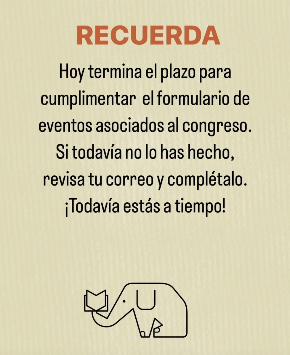 ⚠️ RECORDATORIO para las personas inscritas al #XIVcongresoANILIJ: