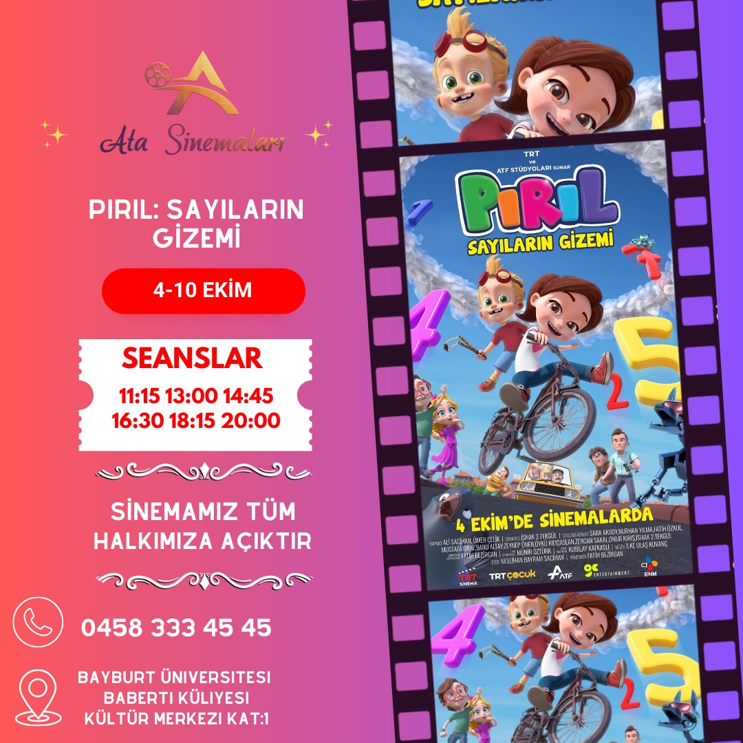 AtaSinemalari's tweet photo. 4-10 EKİM HAFTASI FİLM VE SEANSLARIMIZ.🎬🍿
📞 0458 333 45 45
📍BAYBURT ÜNİVERSİTESİ BABERTİ KÜLLİYESİ KÜLTÜR MERKEZİ KAT 1

#jokeri̇kilidelilik #küçükkahramanlar #büyücü #tezgah  #video #turkey #türkiye #movie #sahne #replikler #mizah #müzik #bayburt #bayburtüniversitesi https://t.co/B4zXISiygT