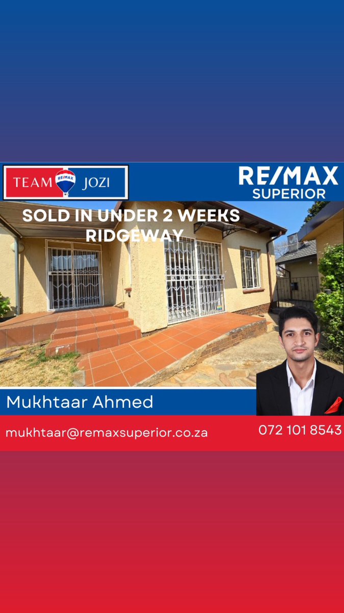 tevindemelo's tweet image. #remax #selling #sold #home #johannesburg #trustedadvisor # passion #property #people #teamjozi