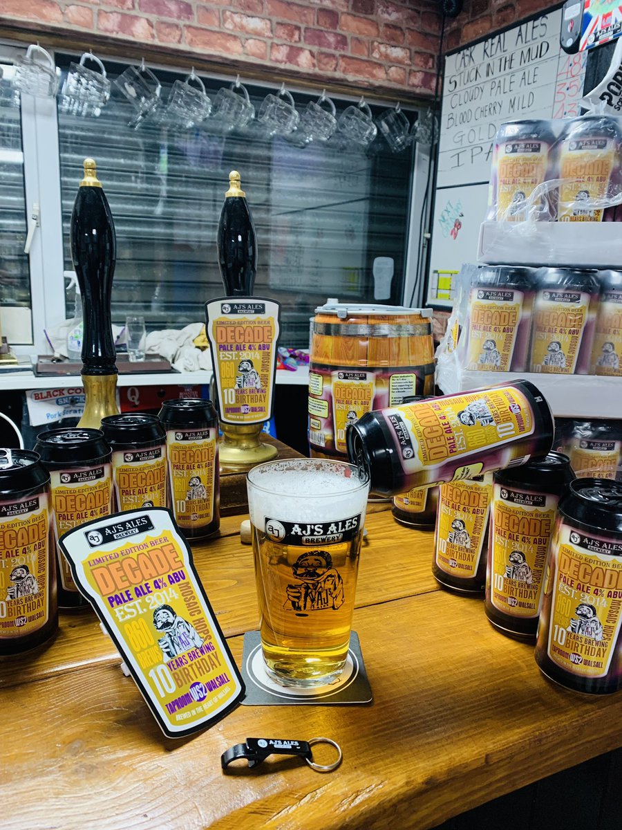 BEER AVAILABILITY this  week

NEW DECADE👌CANS
12-pack £24………..

8-pk BOTTLES......£16
BEERTRICE-4.8%
SPA-4.2%
STUCK INTHE MUD-4.3%
Mix pks

3L/5L/10L-BIBS.…….
CPA-4.8%
DECADE -4%

Minikegs.............
BLOOD CHERRY MILD 
HAZY DAISY 
BLACKCOUNTRY 
DECADE
👉07841459212