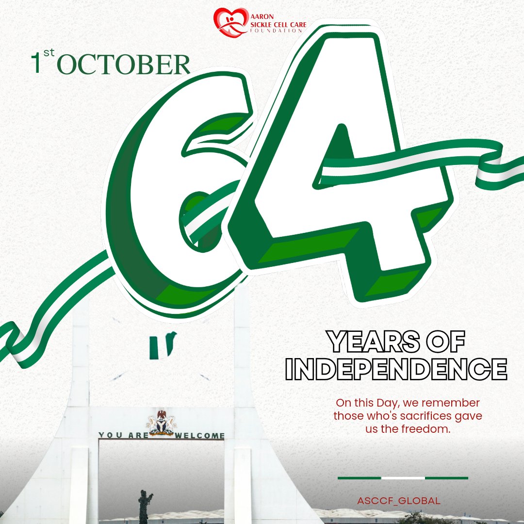 asccfglobal's tweet photo. Happy 64 Independence to our great Mother's land
#IndependenceDay2024
#IndependenceDay
#ASCCF #Sicklecellawareness #sharingisrecovering #genotypecompatibility https://t.co/tPX7rXqCpT