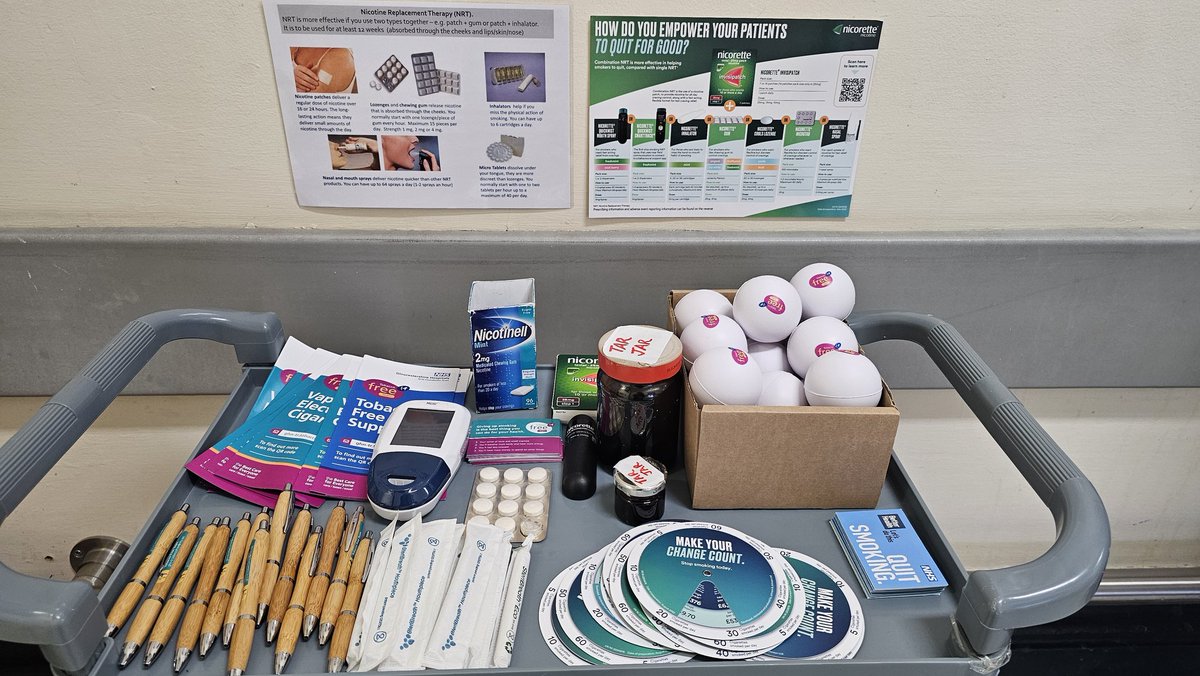 The Tobacco Free Team is doing a stall outside the Bluespa in Cheltenham in regards to the stoptober campaign. Come say hello to the team👋😃.
We will be here till 2 pm today.
#Stoptober
<a href="/gloshospitals/">Gloucestershire Hospitals NHS Foundation Trust</a> 
<a href="/TobaccoFreeTeam/">Tobacco Free Team GHNHSFT</a> 
<a href="/NHSGlos/">NHS Gloucestershire</a>