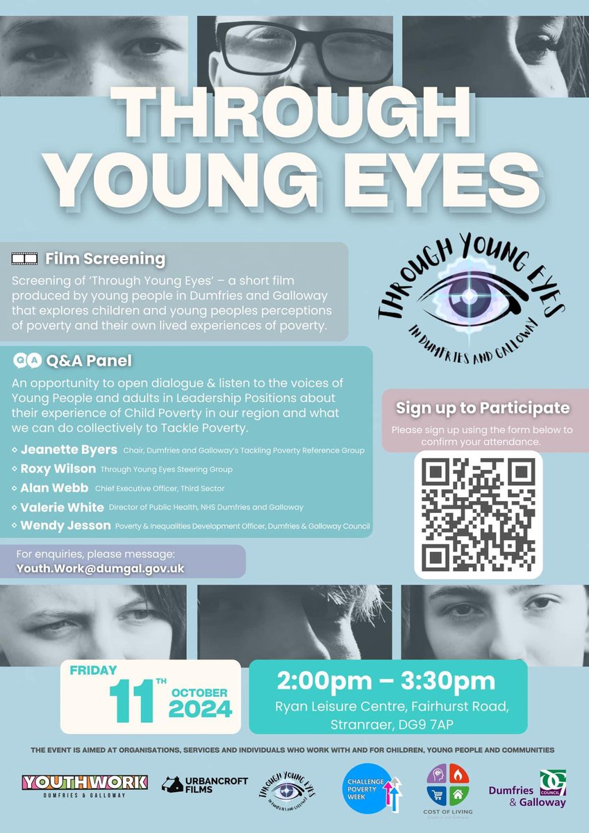 YOUTHWORKDG's tweet photo. ‘Through Young Eyes’ Film Screenings 

Through Young Eyes is a short film produced by young people in Dumfries and Galloway, that explores children and young people’s perceptions of poverty and their own lived experiences of poverty. https://t.co/pAqn6CfVZN