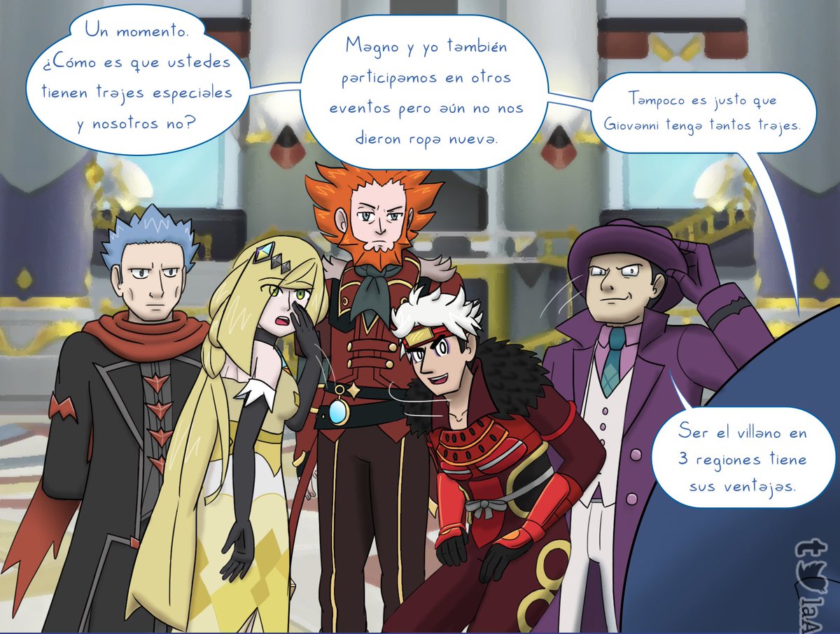 laAdePlata's tweet photo. Sobre los líderes cn trajes en #PokeMas
#teamGalactic #Cyrus #teamFlare #Lysandre #teamRocket #Giovanni #AetherFoundation #Lusamine #teamSkull #Guzma #chairmanRose #teamStar #PokemonPenny #Volo #teamPlasma #Ghetsis #PokemonMaxie #teamMagma #teamAqua #PokemonArchie #Hardenshipping https://t.co/f2LAfvYYl4
