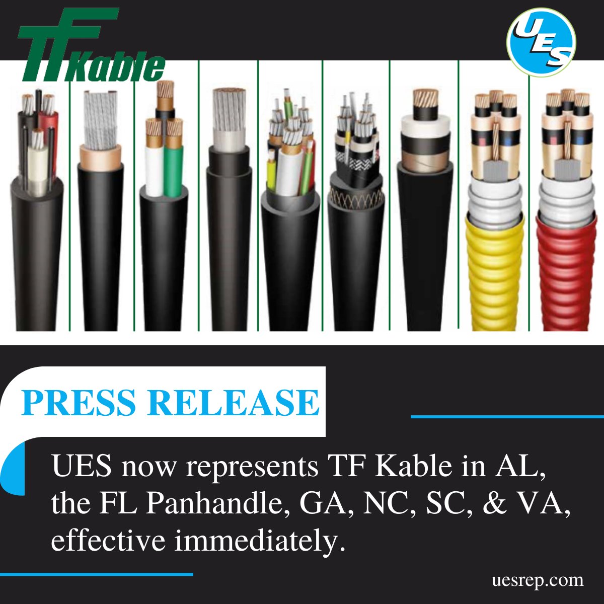 UESrep's tweet photo. UES now represents TF Kable in AL, the FL Panhandle, GA, NC, SC, &amp; VA, effective immediately. Read full press release https://t.co/jZ63a7thK2 #UESrep #UESlines https://t.co/ZIHL7hMoMQ https://t.co/KekbZ8x3q4