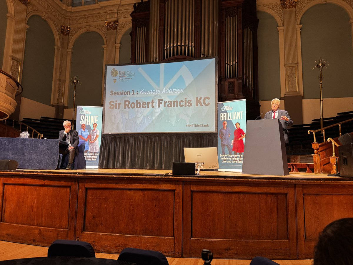 CuriousBecks's tweet photo. Feel honoured to be sat in the audience and listening to our keynote address from
Sir Robert Francis KC
So much to synthesise and assimilate into our newly developed #SafeCulturesOfCare programme
#FNFThinkTank @FNightingaleF https://t.co/WB2mzf7iJo