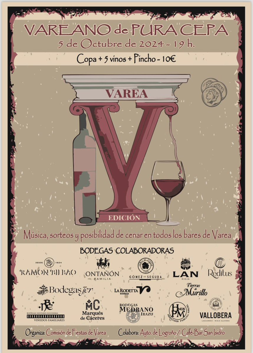 V edición “Varenao de Pura Cepa” este sábado 5 de octubre . Os esperamos .
