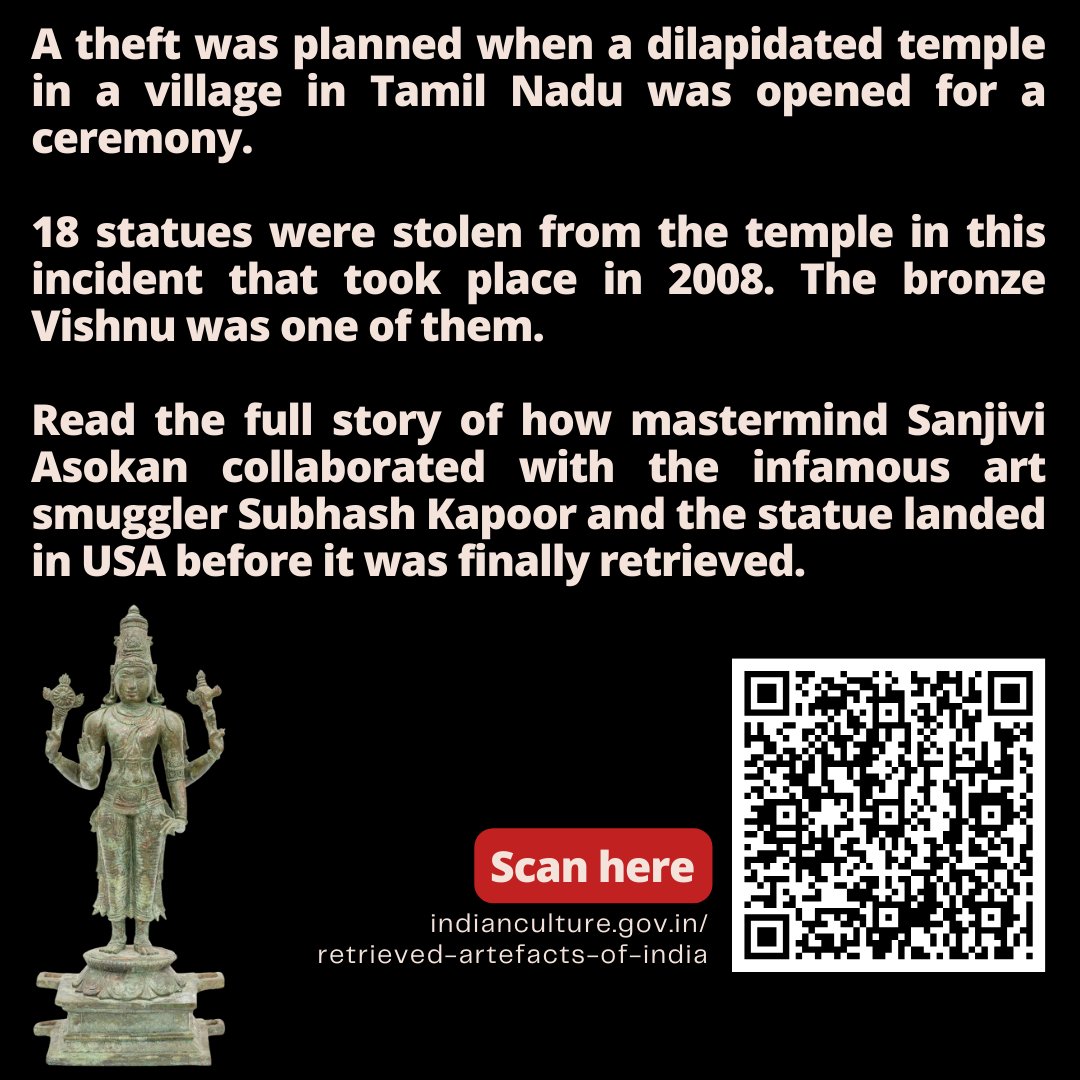 _IndianCulture's tweet photo. Read more about this significant heists involving 18 Chola Bronze statues at https://t.co/n60C1qEMly
#templeidols #cholaidols #cholabronze #vishnu #iconography #sculpture #repatriation #retrievedartefacts #artefacts #museumartefacts #heist #historyreclaimed #historicreturn https://t.co/RgpbdKvWP1