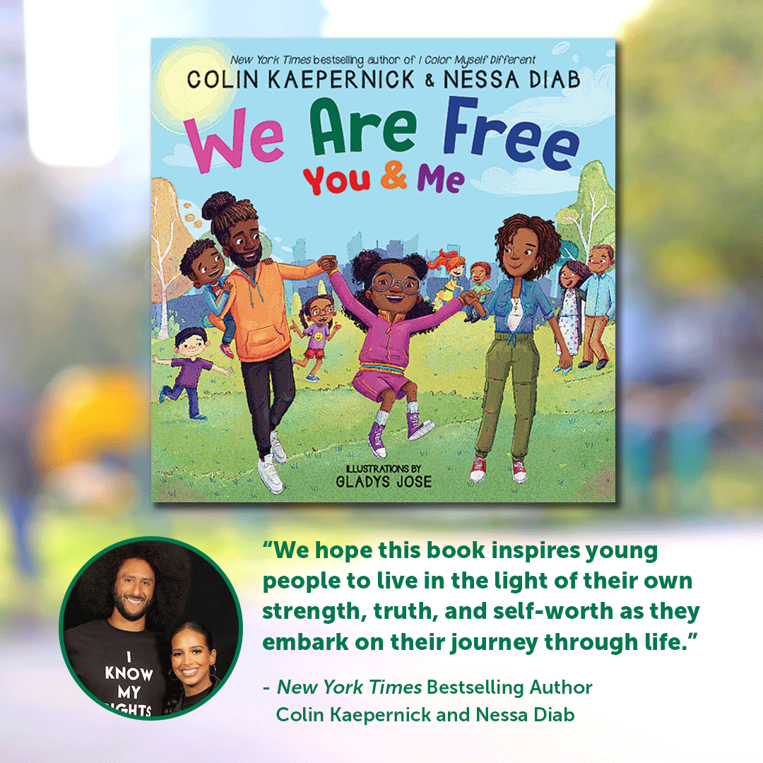 Out today! We Are Free, You and Me by @kaepernick7 and <a href="/nessnitty/">NESSA</a> and illustrated by <a href="/gladysjosedraws/">Gladys Jose</a> is a poetic anthem to young peoples’ brilliance, beauty, and very existence. Pick a copy up now to share with your family. bit.ly/4eoObgG