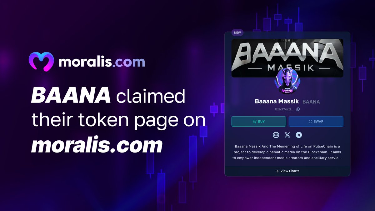 moraliscom's tweet image. Up 70%+ after bottoming out in early September  ... What’s next for $BAANA? 
Currently at an important resistance …👀👇
moralis.com/chain/pulse/to…
#BAANA #Crypto #Altcoins @BaaanaMassik