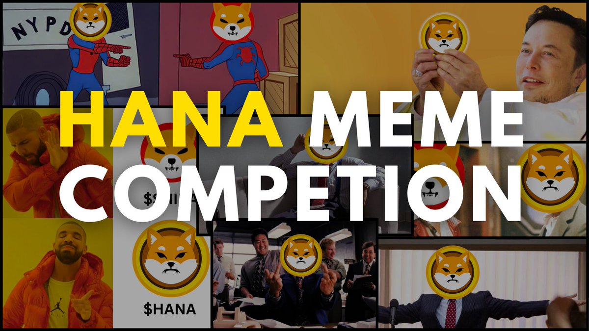 HanaCto's tweet photo. $HANA MEME COMPETION!

$1000 ON THE LINE TO SOMEONE WHO:

✅LIKES + RTS THIS POST

✅CREATES A $HANA MEME AND POST ON X TAGING US

✅COMMENTS "DONE" BELOW 👇

https://t.co/HopEymQAn7 https://t.co/Ym2SPCgF9q