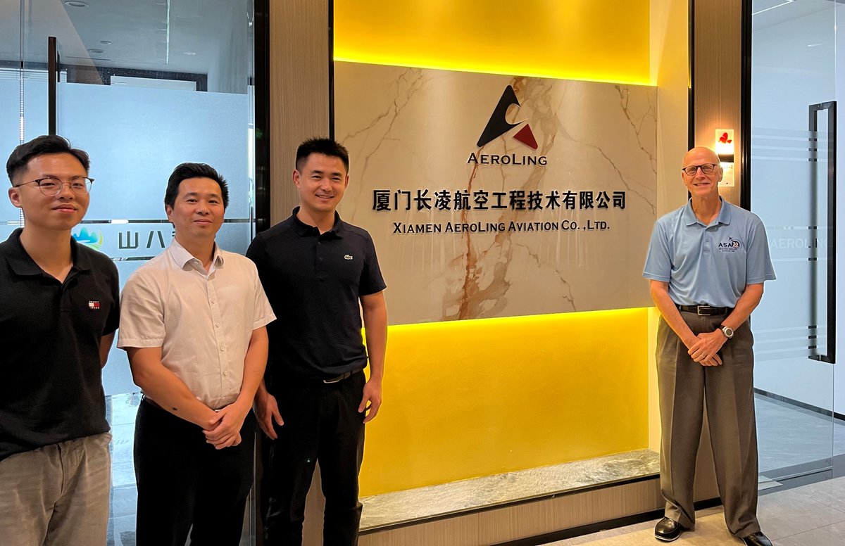 aviationsupp's tweet image. Congratulations to Xiamen Aeroling Aviation Co., Ltd. on their successful #ASA100 audit. We commend your commitment to #aviationquality.

Pictured L-R: Ian Lam, Herman Chen, Ruy Lin, and Roy Resto

#MRO #Engine #aero #aviation #ASA