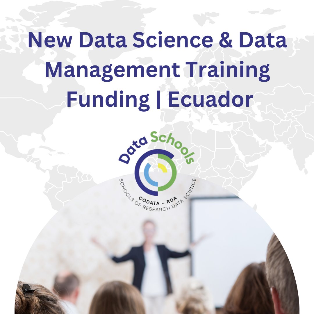 🗞️Great news for the <a href="/DataSciSchools/">CODATA-RDA Schools for Research Data Science</a>. 

A VLIR-UOS grant will fund a 3-year training programme on data science &amp; data management. The programme will train #researchers &amp; #HEI professionals in #Ecuador and neighbouring countries.

Learn more: datascienceschools.org/new-funding-fo…

<a href="/KU_Leuven/">KU Leuven</a>