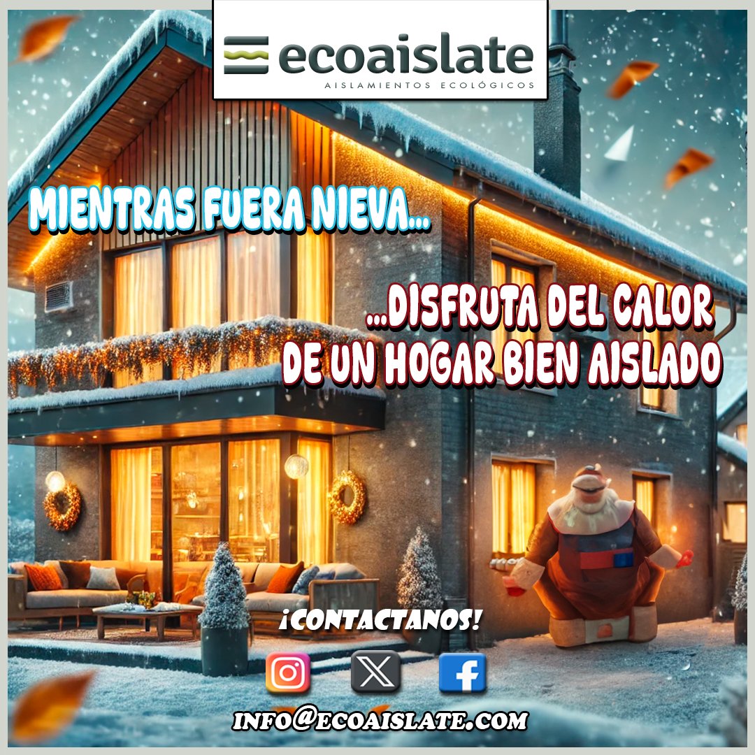 Ecoaislate's tweet photo. Mientras fuera nieva, tú disfruta del calor de un hogar bien aislado.

Con EcoAislate, mantén el frío afuera y el calor adentro, ahorrando energía y ganando confort. Este invierno, no dejes que las bajas temperaturas te afecten.

📞 ¡Contáctanos y recibe tu presupuesto gratuito! https://t.co/oafTMEPknC
