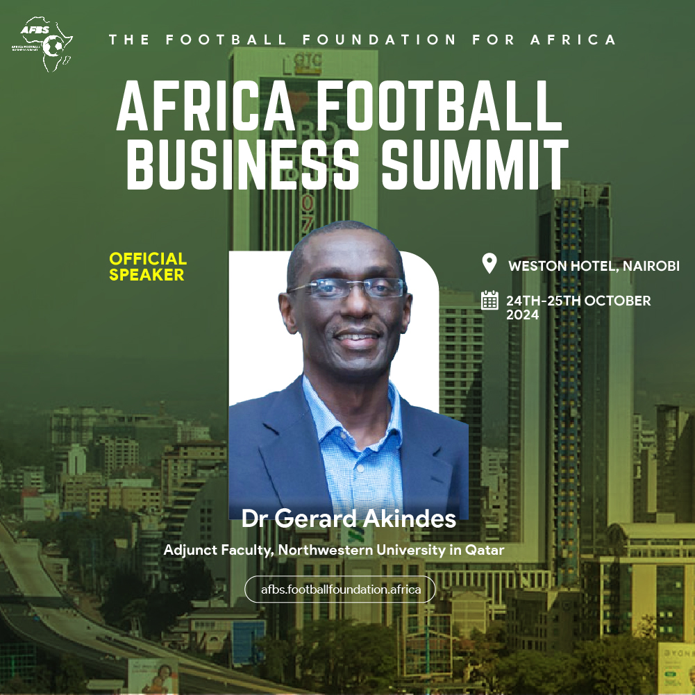 TheFFAfrica's tweet photo. We are delighted to welcome Dr Gerard Akindes, @gaakindes, as a speaker at the Africa Football Business Summit 2024.

#AFBSummit #AFBS2024 #TransformingOurGame

Register. https://t.co/REWFkfCUeJ https://t.co/XwMhKRd8Tt