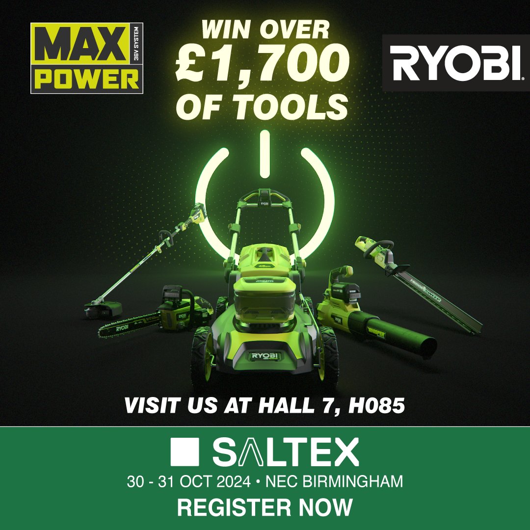 SALTEX | Turf Management Show (@saltex_show) on Twitter photo 🚨 Gear up for #SALTEX2024 with <a href="/RyobiToolsUK/">Ryobi Tools UK</a> 🚨 We've teamed up with RYOBI to offer one lucky visitor the chance to win over £1,700 worth of RYOBI Max Power tools! 🚀
Find out more and register now 👉 ow.ly/OgLX50TzTSp
#RYOBI #powertools #giveaway #MaxPower 🚨 Gear up for #SALTEX2024 with <a href="/RyobiToolsUK/">Ryobi Tools UK</a> 🚨 We've teamed up with RYOBI to offer one lucky visitor the chance to win over £1,700 worth of RYOBI Max Power tools! 🚀
Find out more and register now 👉 ow.ly/OgLX50TzTSp
#RYOBI #powertools #giveaway #MaxPower