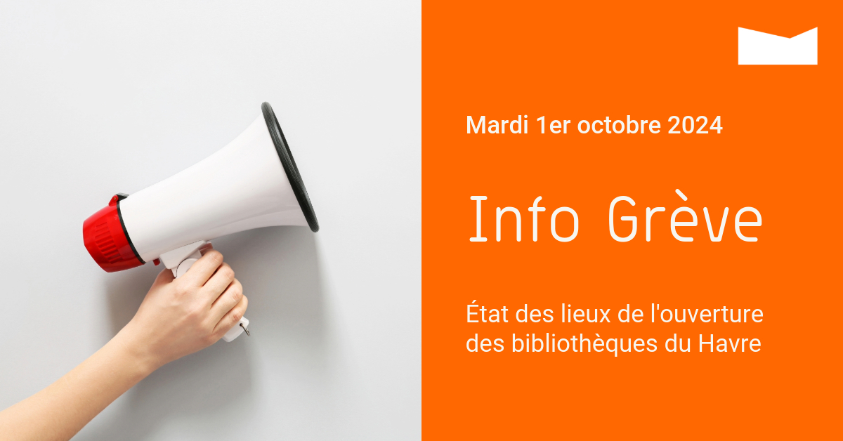 ⚠️ Grève du 01/10/24 : fermetures exceptionnelles
🔶 Médiathèques L. S. Senghor et M. L. King
🔶Bibliothèque Raymond Queneau

🔸 Bibliothèque Anne de Graville : fermeture à 16h

Les autres bibliothèques ouvrent aux horaires habituels. Merci pour votre compréhension.