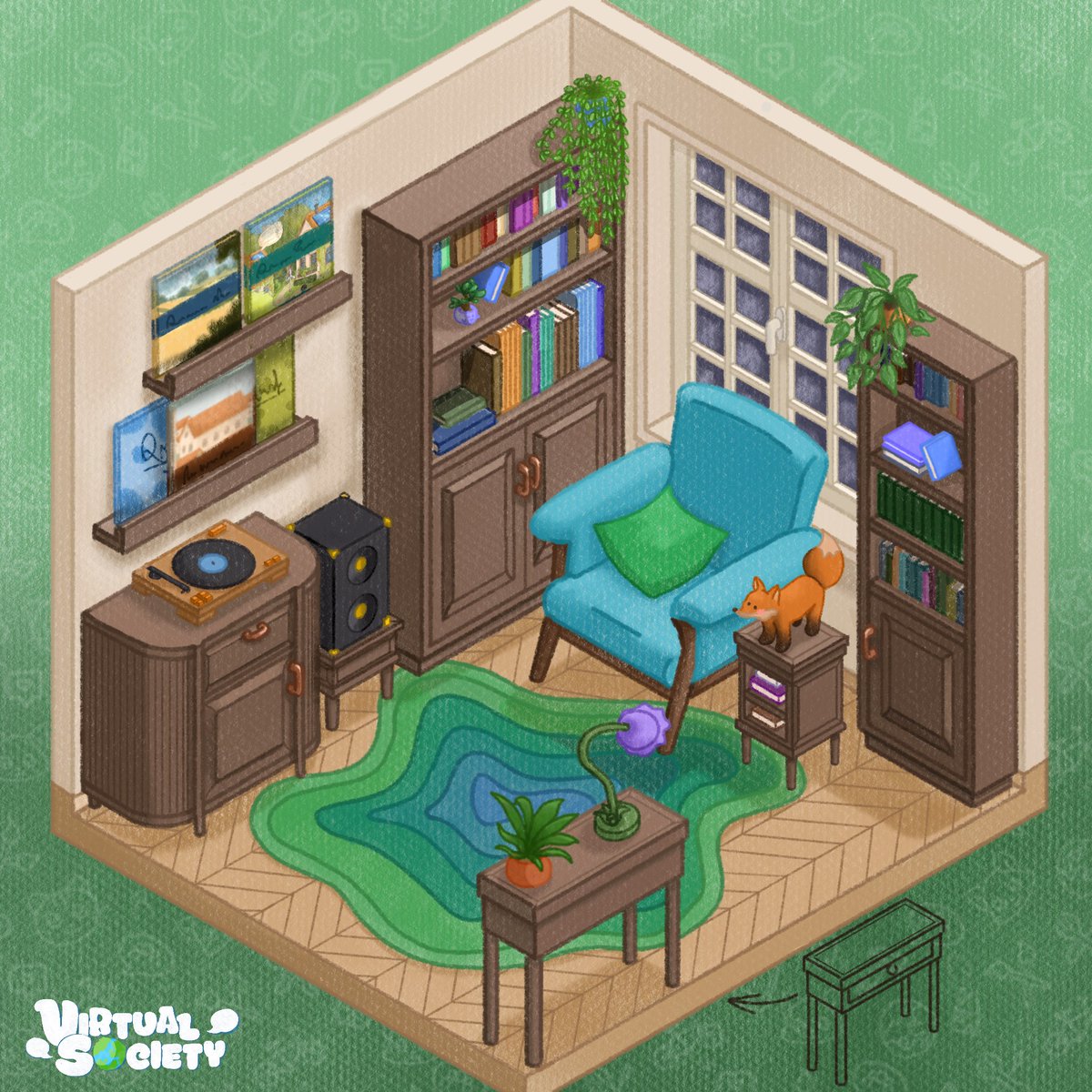 New concept art for the library, featuring a ton of fresh ideas for items coming to the game! 📚✨