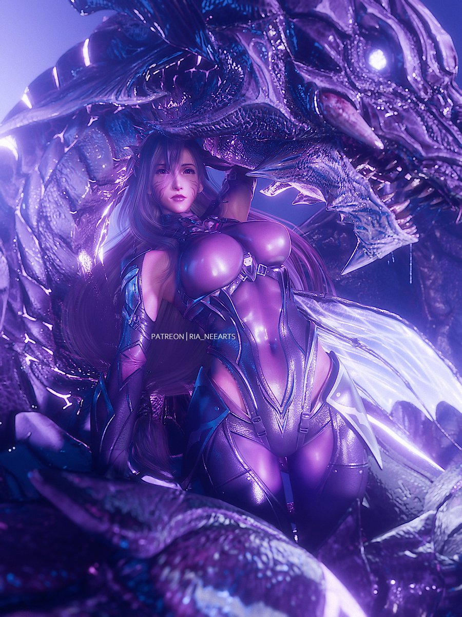 Ria_neearts's tweet photo. Bahamut Tifa 💜 https://t.co/bjNPDWymVi